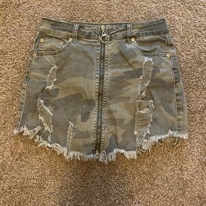 Camo Jean Skirt